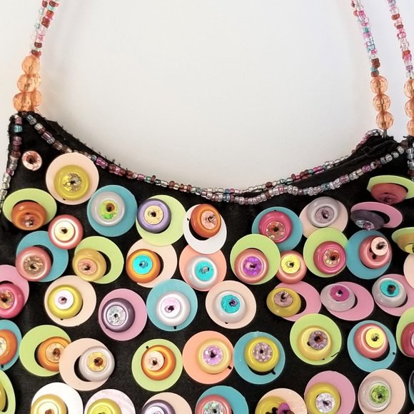 Lively Colorful Sequined Hand Purse Clutch Bag - Picture 5 of 7